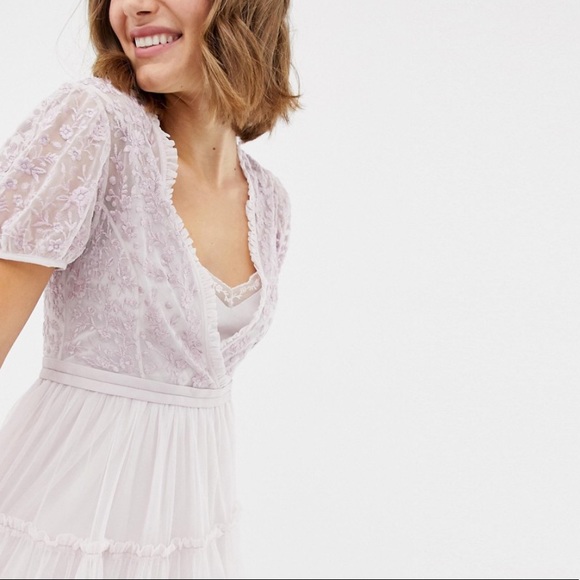 NWT Needle & Thread Embroidered Tulle Midi Dress - Picture 2 of 12